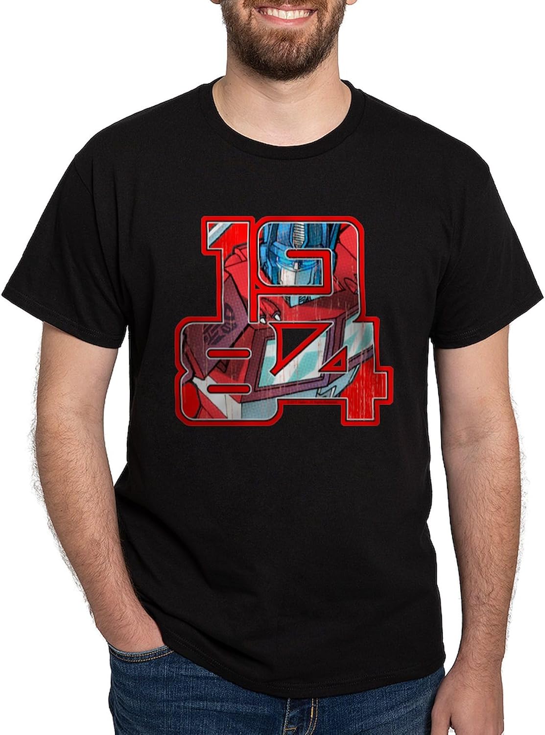 CafePress Transformers Optimus Prime 1984 Dark T Shirt Men's 100% Cotton, Classic Graphic White T-Shirt