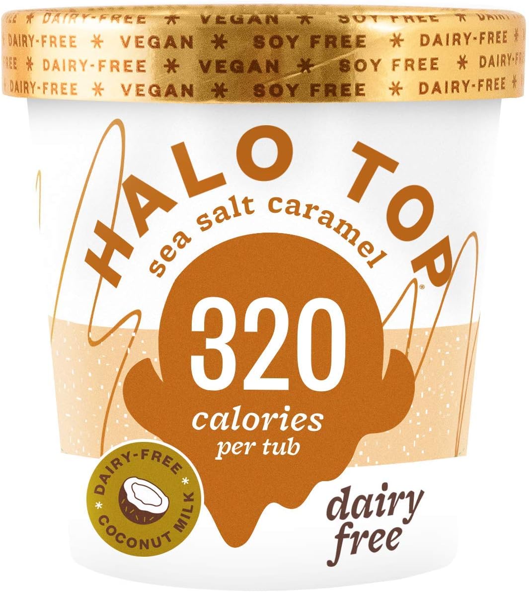 Halo Top Non-Dairy Sea Salt Caramel, 473ml (Frozen)