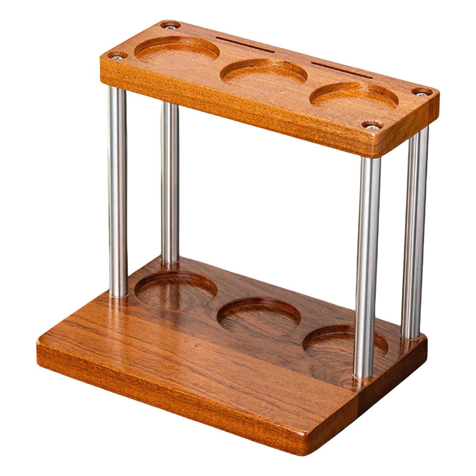 Tsophreniq Space Saving Coffee Equipment Organizers Stylish Two Layer Wood Machine and Accessory Holder for Neat Countertops Sturdy Shelf