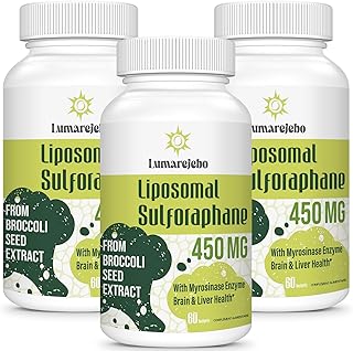 Sulforaphane Liposomal À Haute Dose 450mg, Capsules De Brocoli Issues D'Extrait De Pousses De Brocoli, Riches En Myrosinase Active Et Sulforaphane, Formule 5X Avancée, Végétalien, 60 Unité (Lot de 3)