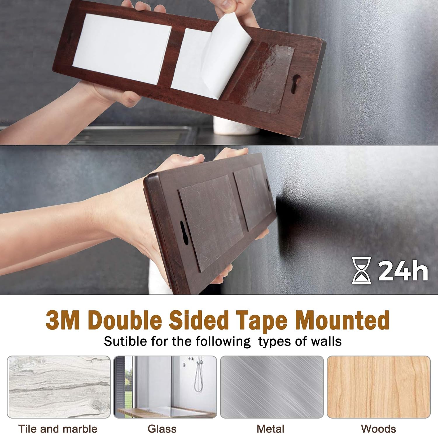 HOSHANHO Magnetic Knife Holder for Wall Magnetic Knife Rack in Wood with Extra Strong Magnet - Image 4