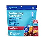 Hydrant - Hydrate Electrolyte Powder, Fruit Punch Flavor, 30 Rapid Hydration Individual Stick Packs - Low Sugar Drink Mix for Daily Use, Travel & Workouts