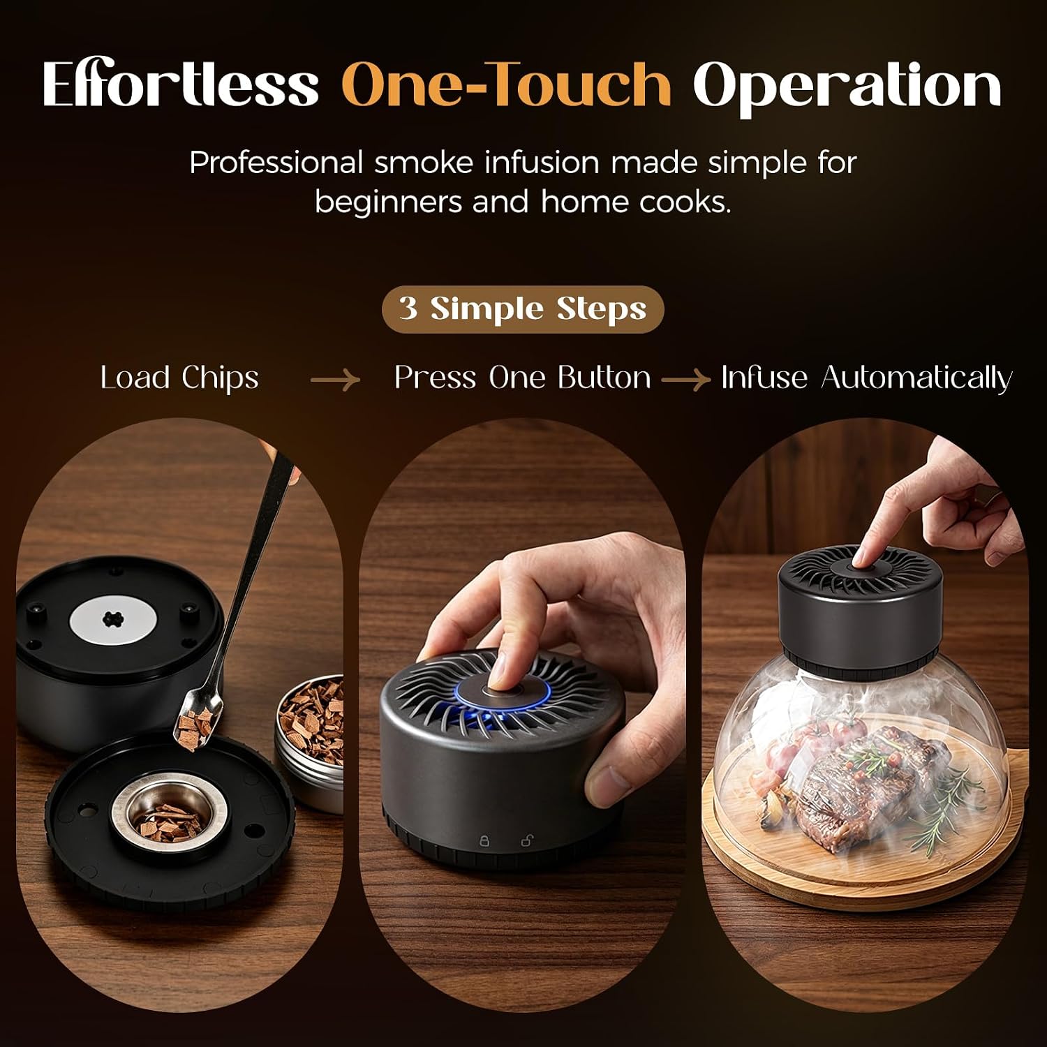Umimile Electric Cocktail Smoker Kit, USB-C Rechargeable Torch-Free Whiskey Smoker for Cocktails and Food, Adjustable Smoke Control, Glass Cover, Wood Tray, 6 Wood Chips (5.91 inches) image 5