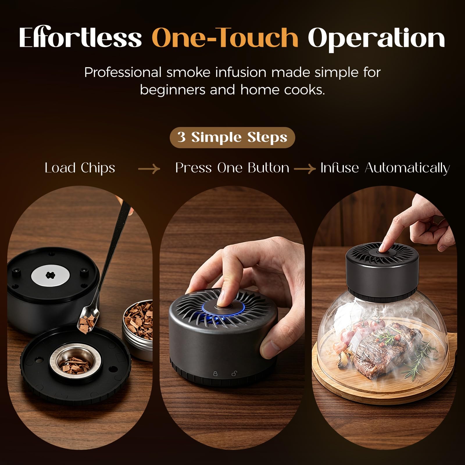 Kit affumicatore elettrico per cocktail, ricaricabile USB-C, senza torcia, per cocktail e cibo, controllo del fumo regolabile, copertura in vetro, vassoio di legno, 6 trucioli di legno (15 cm)