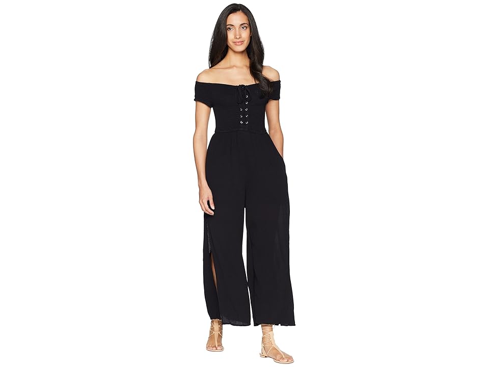 

L*Space Sao Paulo Romper Cover-Up (Black) Women's Jumpsuit & Rompers One Piece