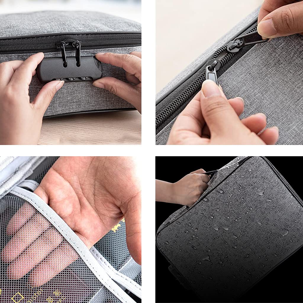 Busta per documenti, Porta documenti con cerniera, scatola organizer for, custodia for file, borsa for credenziali(Dark Blue)