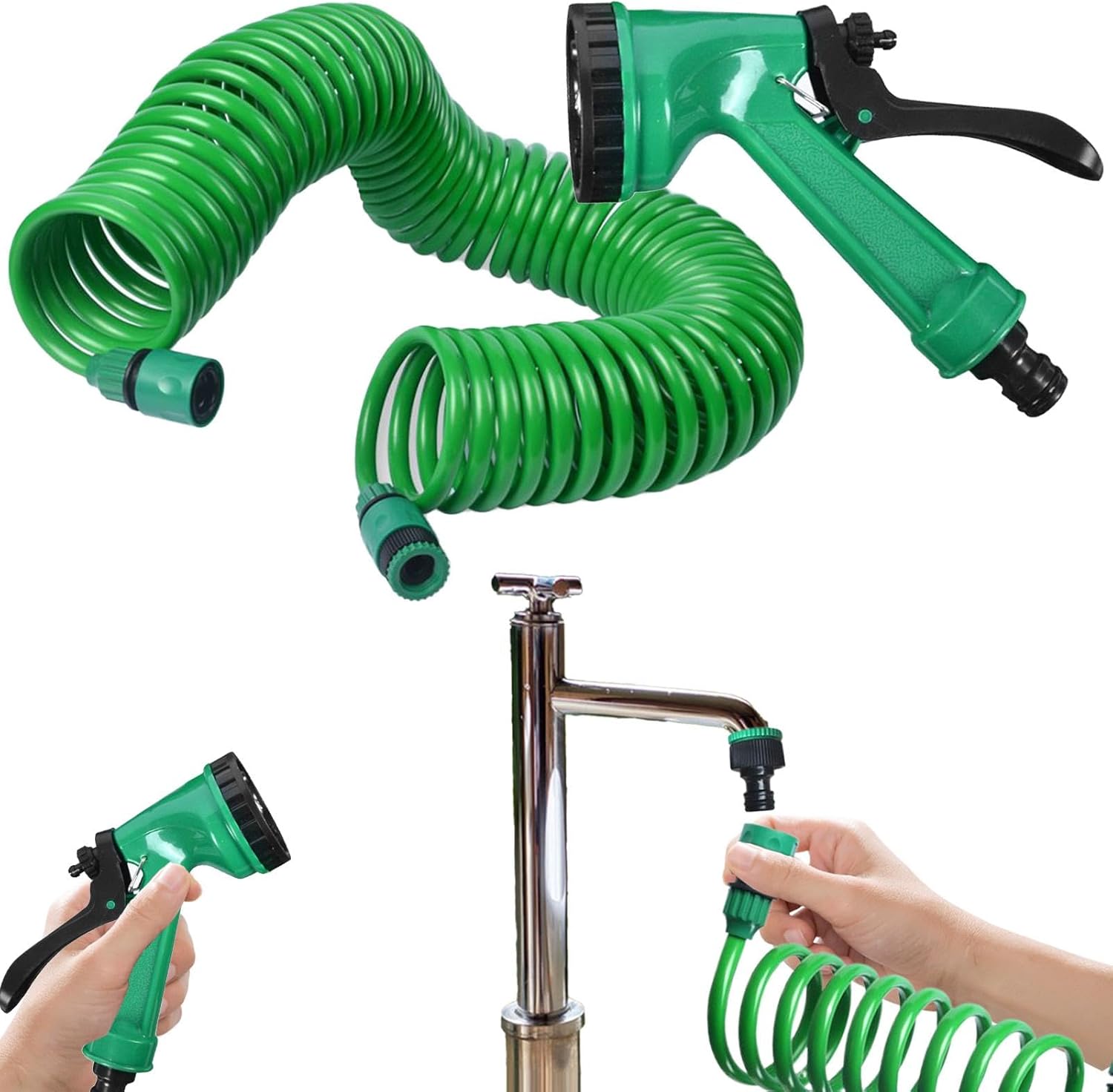 Tubo Estensibile A Spirale 15mt Pistola Pompa Flessibile - Foto 4