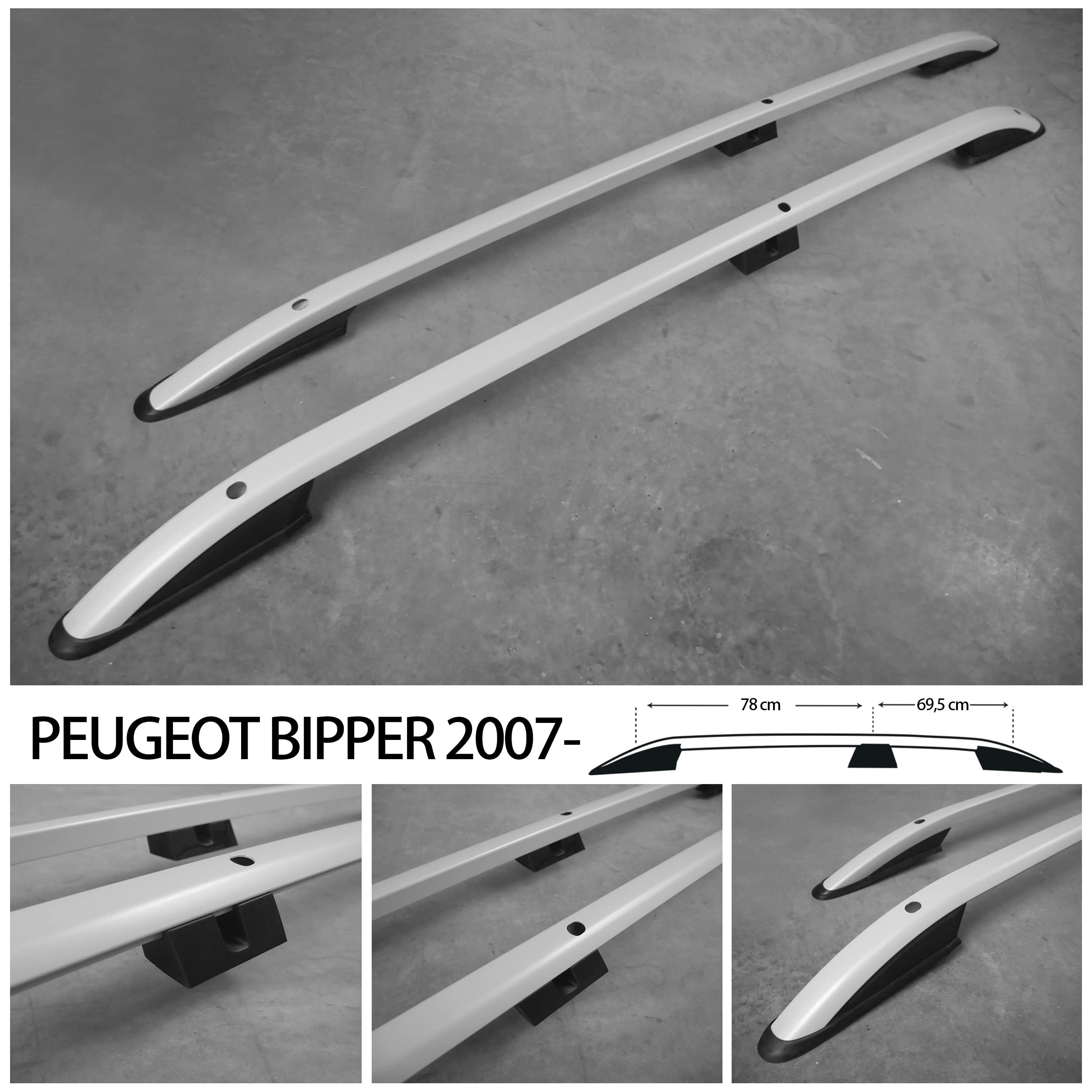 CHROMEMASTER | Les Barres de Toit | Compatibles avec Peugeot Bipper 2007-2017 ; Conçus pour Le Montage de Barres de Toit, de coffres de Toit ou de Porte-vélos | Structure en Aluminium Durable