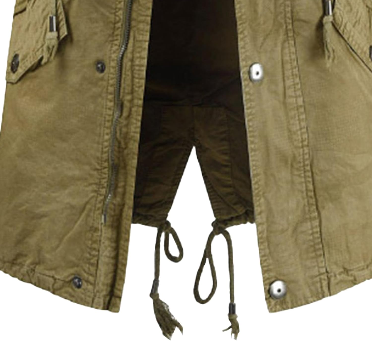 DGKaxiyaHM Men's Military Outdoor Waterproof Parka Jacket Waterproof Windproof Mid-Long Coat Lightweight Casual Outerwear (Khaki,XX-Large)