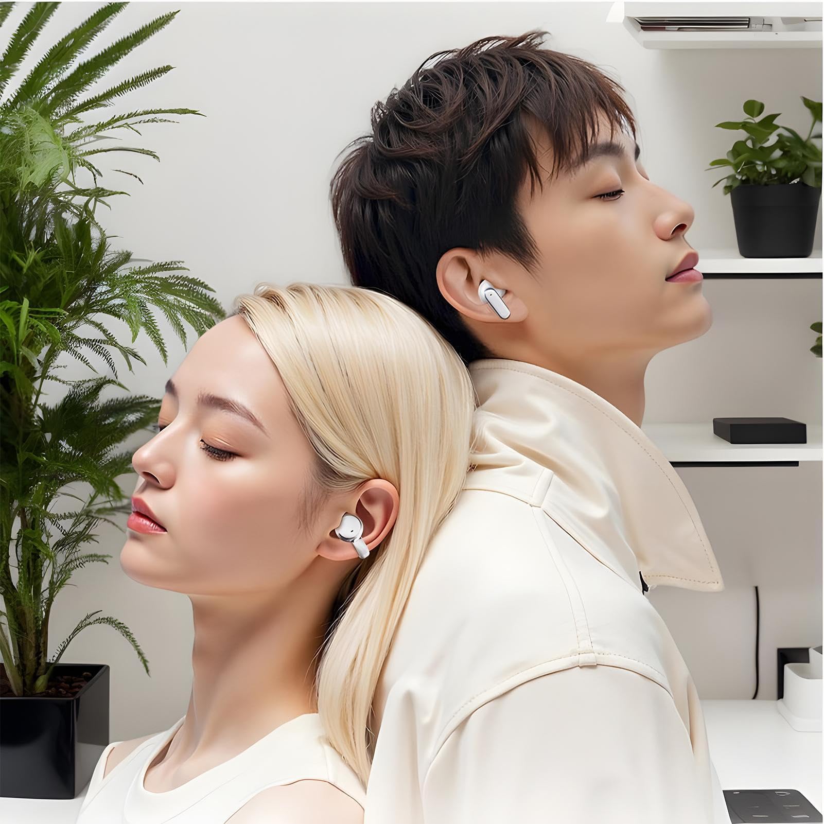 Générique Écouteurs sans Fil | Écouteurs Intra-Auriculaires Réducteur de Bruit - Réduction Active du Bruit avec Affichage LED et Autonomie Prolongée pour Sport Course Entraînement et Appels