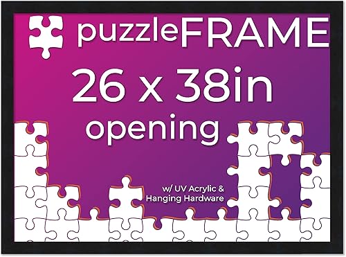 Miniatura 43 de Poster Palooza 16x20 Jigsaw Puzzle Frame Kit - Kit Includes Puzzle Glue Sheets, Black Wood Puzzle Frame with White Mat, UV Acrylic, Backing, Hanging