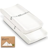 Vista 35 de Paquete de 2 fundas para cambiador de bebé para niña y niño - 32x16 viscosa suave derivada de bambú, fundas para almohadilla de mesa cambiadora