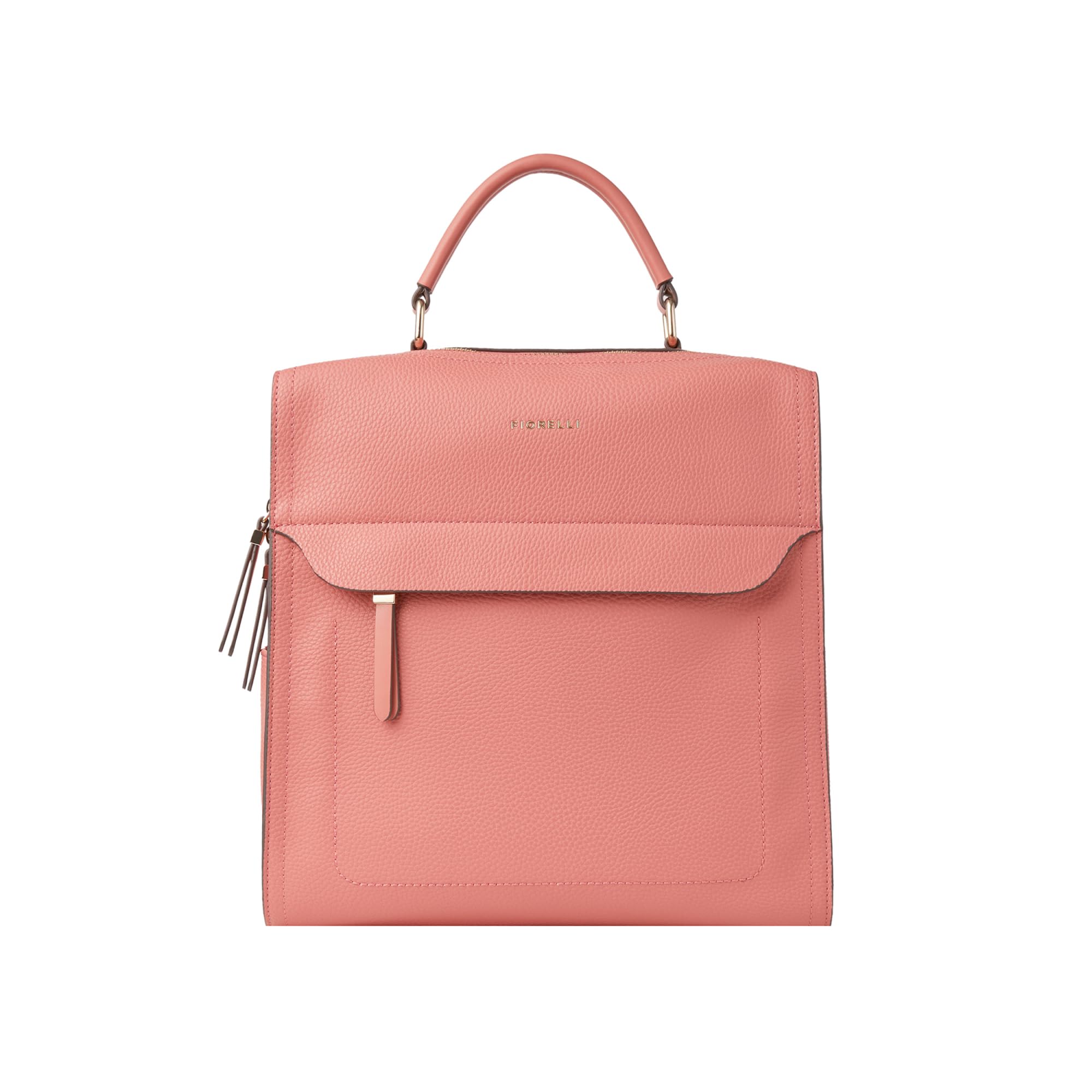 Fiorelli Women's Isla Large Backpack, Stylish Backpack with Adjustable Straps & Pockets, Faux Leather, Camelia Pink