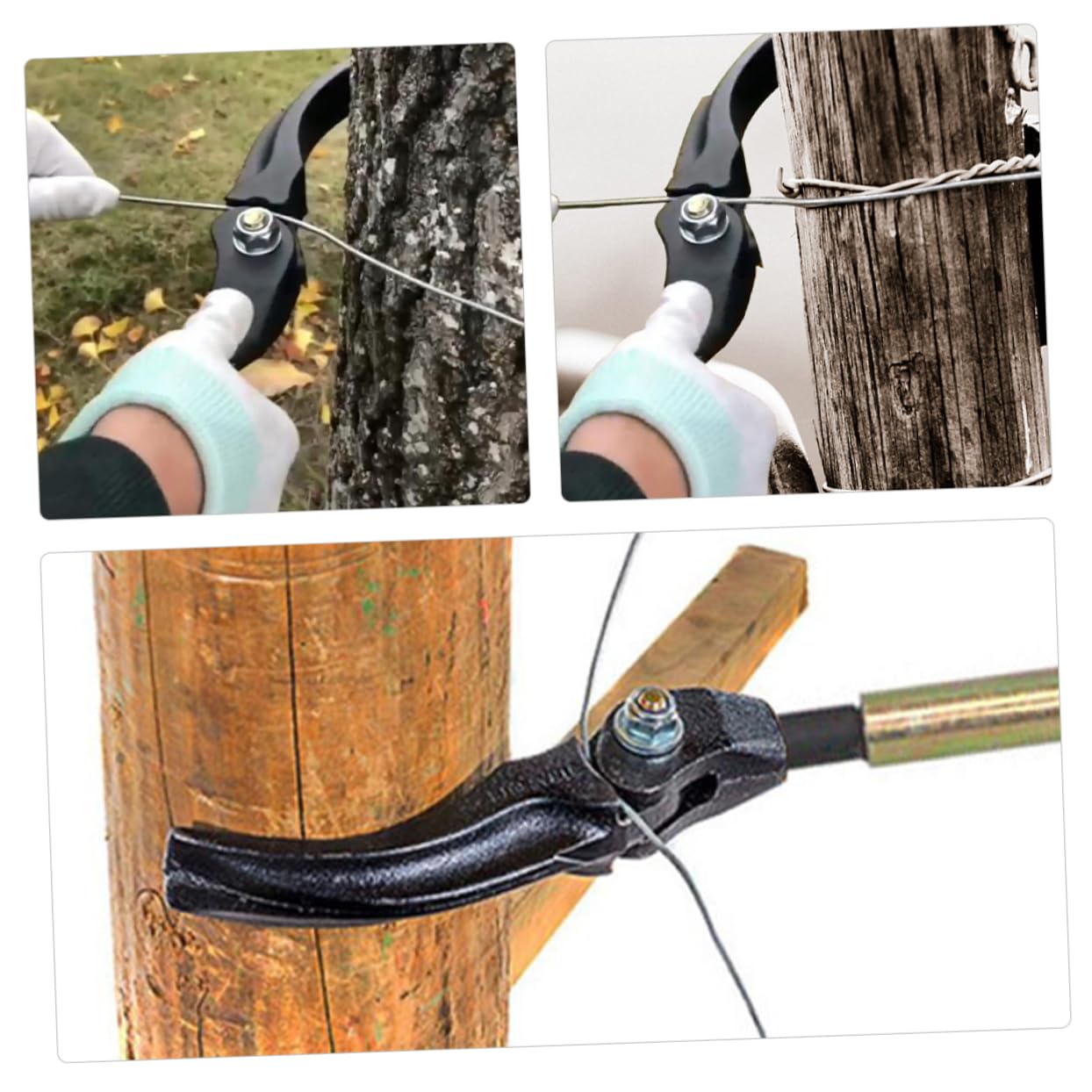 Toddmomy Práctico Tensor de Alambre para Vallas de Jardín y Verjas, Herramienta Tensora de Acero para Cercas Agrícolas y Vallado Exterior