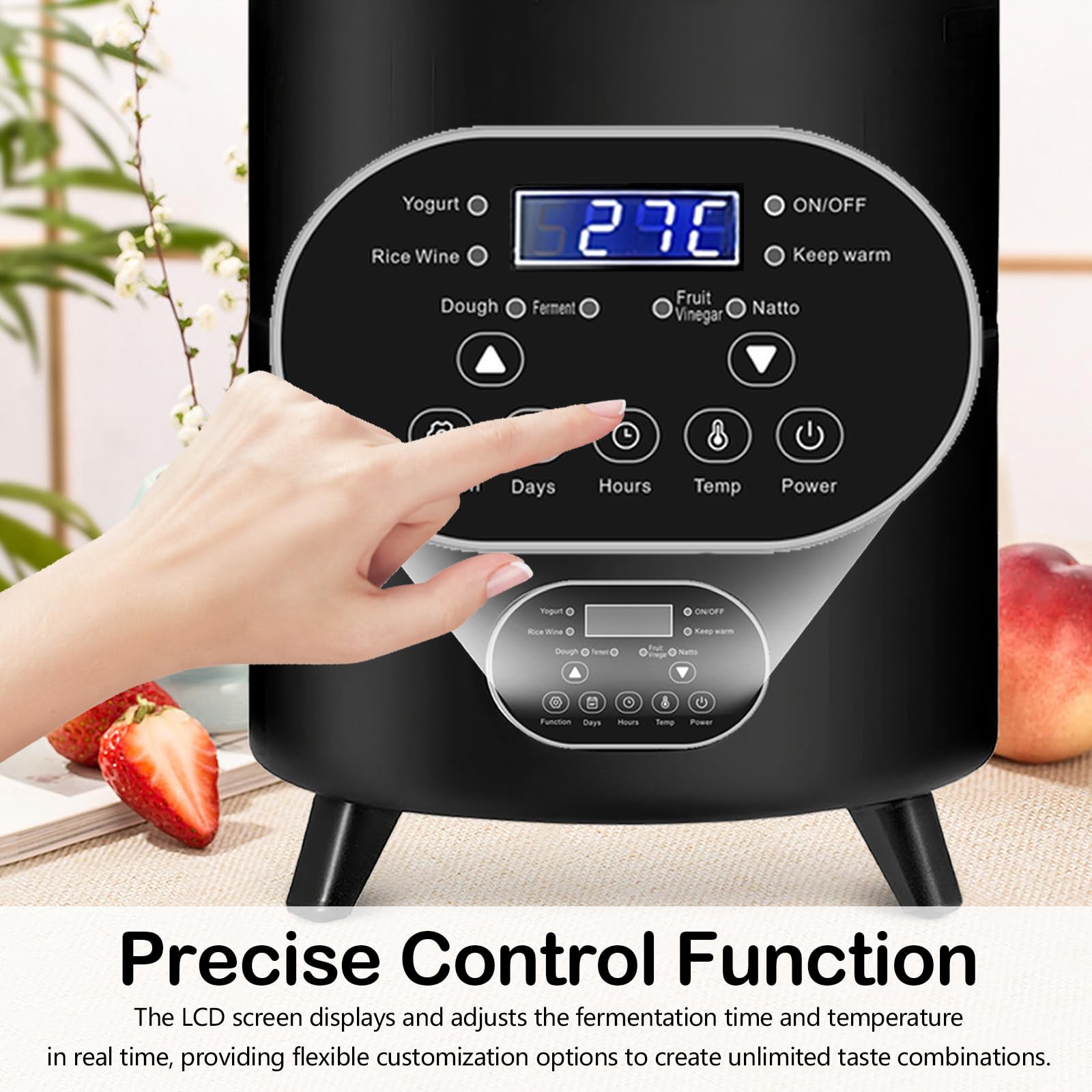 Aisny Yogurtera, Multifuncional Máquina de Yogur de 8 litros con Gran Capacidad y Pantalla de Tiempo Yogurt Maker para la Producción de Yogur en Grandes Cantidades