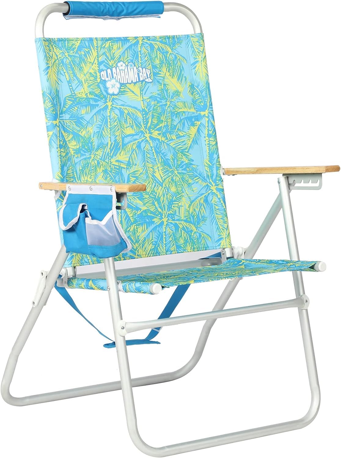 Photo 1 of Backpack 5-Position Camping Chair,Reclining Beach Chair for Adults,Heavy Duty Portable Folding Lightweight with Side Pocket Camp Chair for Sand Outdoor,Blue/Yellow 1 Pack