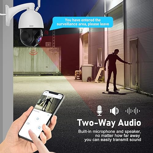 Miniatura 4 de Cámara PTZ para exteriores, cámara IP WiFi con zoom óptico de 5MP 20X con rotación de 360° y distancia de visión de 1000 pies/detección humana
