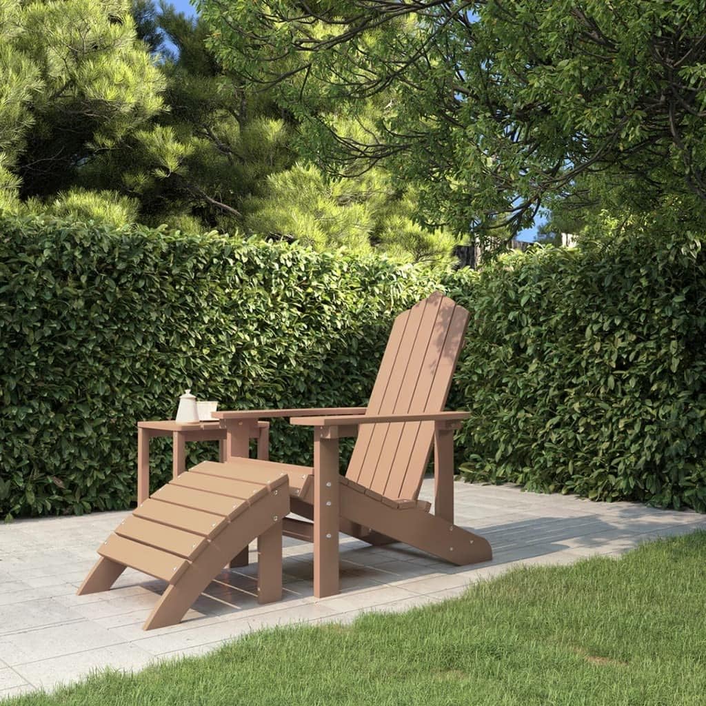 vidaXL Garden Chair Brown HDPE (High Density Polyethylene) Standard