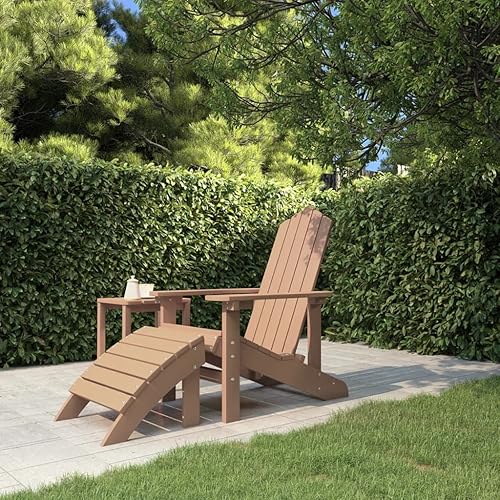 Miniatura 16 de Sillas Adirondack para patio con reposapiés y mesa HDPE antracita silla de patio al aire libre sillas de comedor al aire libre Sillas para Comedor