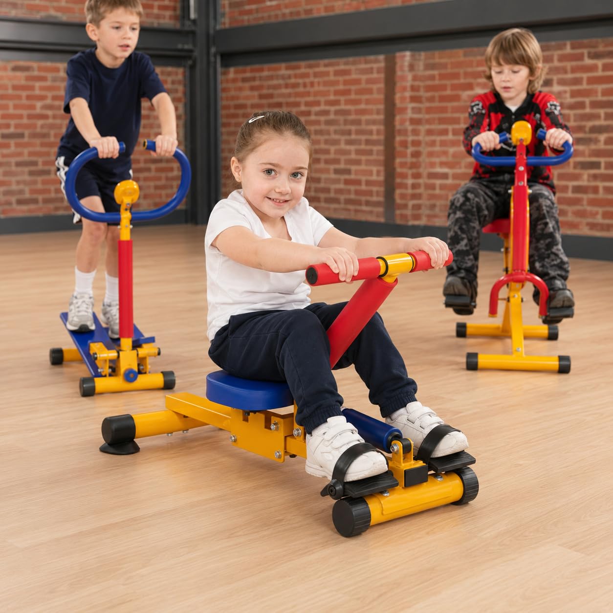Máquina de remo de resistencia hidráulica, remo multigimnasio con diseño de monorraíl para fitness en casa, ideal para niños y niñas, equipo compacto de entrenamiento en interiores
