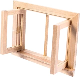 1pc Window Sliding Model Simulated Window Model Wooden Ornament Decorative Two Lattice Frame Decoration