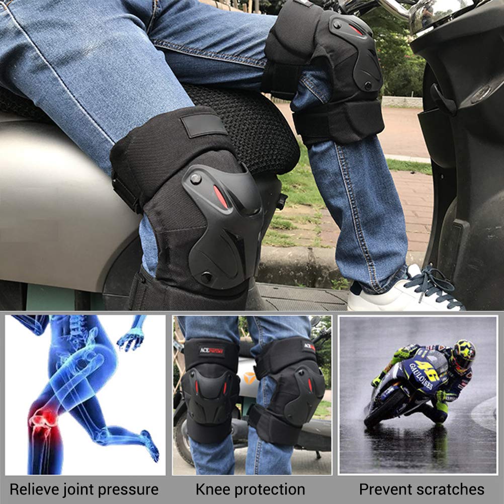 Protección de Rodilla, 1 par de Rodilleras, Diseño de Articulación Ergonómico Ajustable, Protectores de Rodilla para Motocicleta, Bicicleta, Monopatín