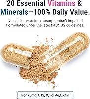 Vista 4 de BariatricPal Multivitamínico UNO 1 por día! Cápsula multivitamínica bariátrica con 60 mg de hierro Cápsula fácil de tragar Vitamina