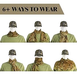 HYOUT Tactical Military Neck Scarves Woodland Camo Scarf Sniper Veil Desert Shemagh for Wargame Outdoor Sports
