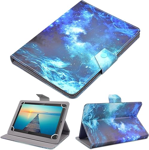 Miniatura 5 de DETUOSI Funda universal para tableta de 10.1 pulgadas, funda para tableta de 10 pulgadas, cierre magnético, portátil, funda protectora de cuero para