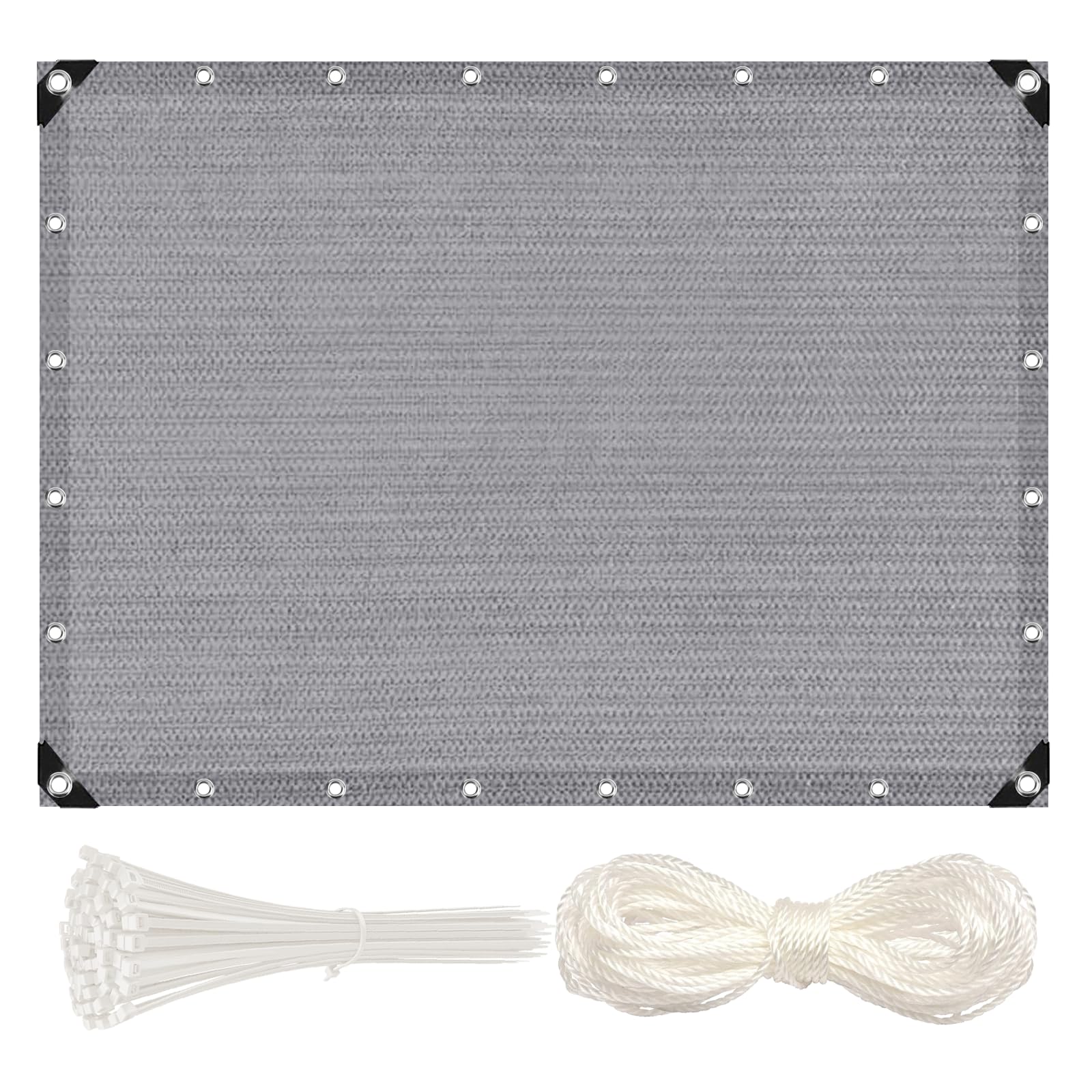 Frangivisto Balcone per Protezione 190x300cm Frangivista e Telo frangivento Rete Ombreggiante per Balcone Protezione solare Anti-UV Resistente al Vento con Fascette/Corda per Terrazza Esterno Grigio