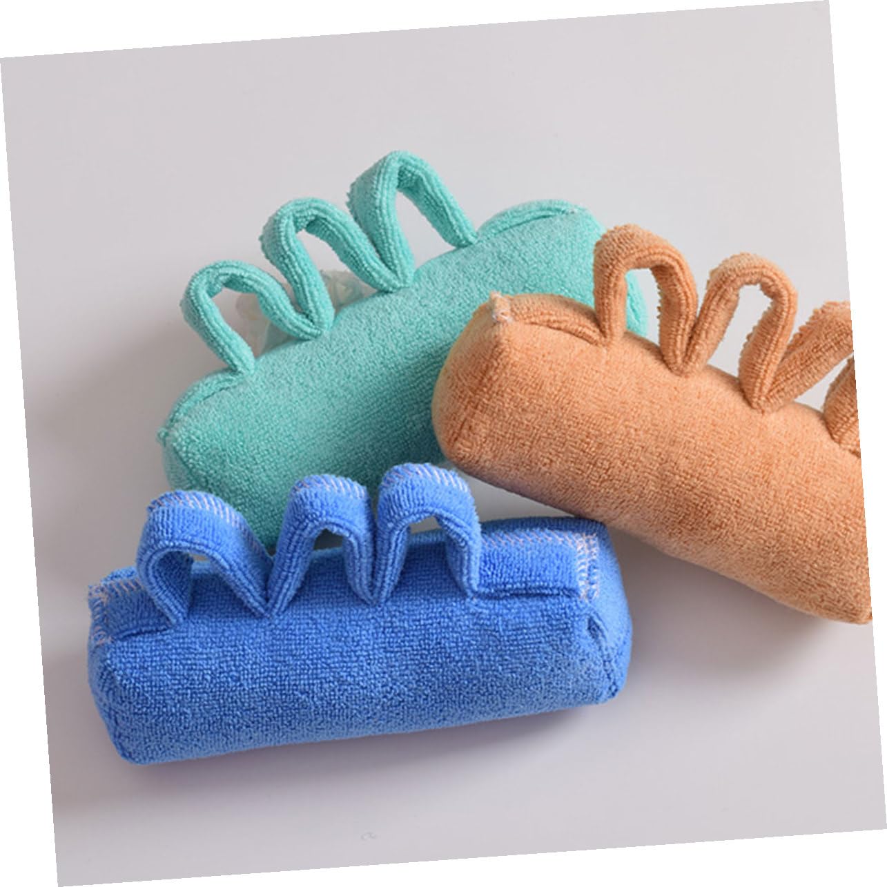 Bola de Tejido Azul Diseño Ergonómico Separadora de Dedos | Extraíble y Lavable, Fácil de Limpiar, Uso Cómodo para Mayores y Pacientes Encamados