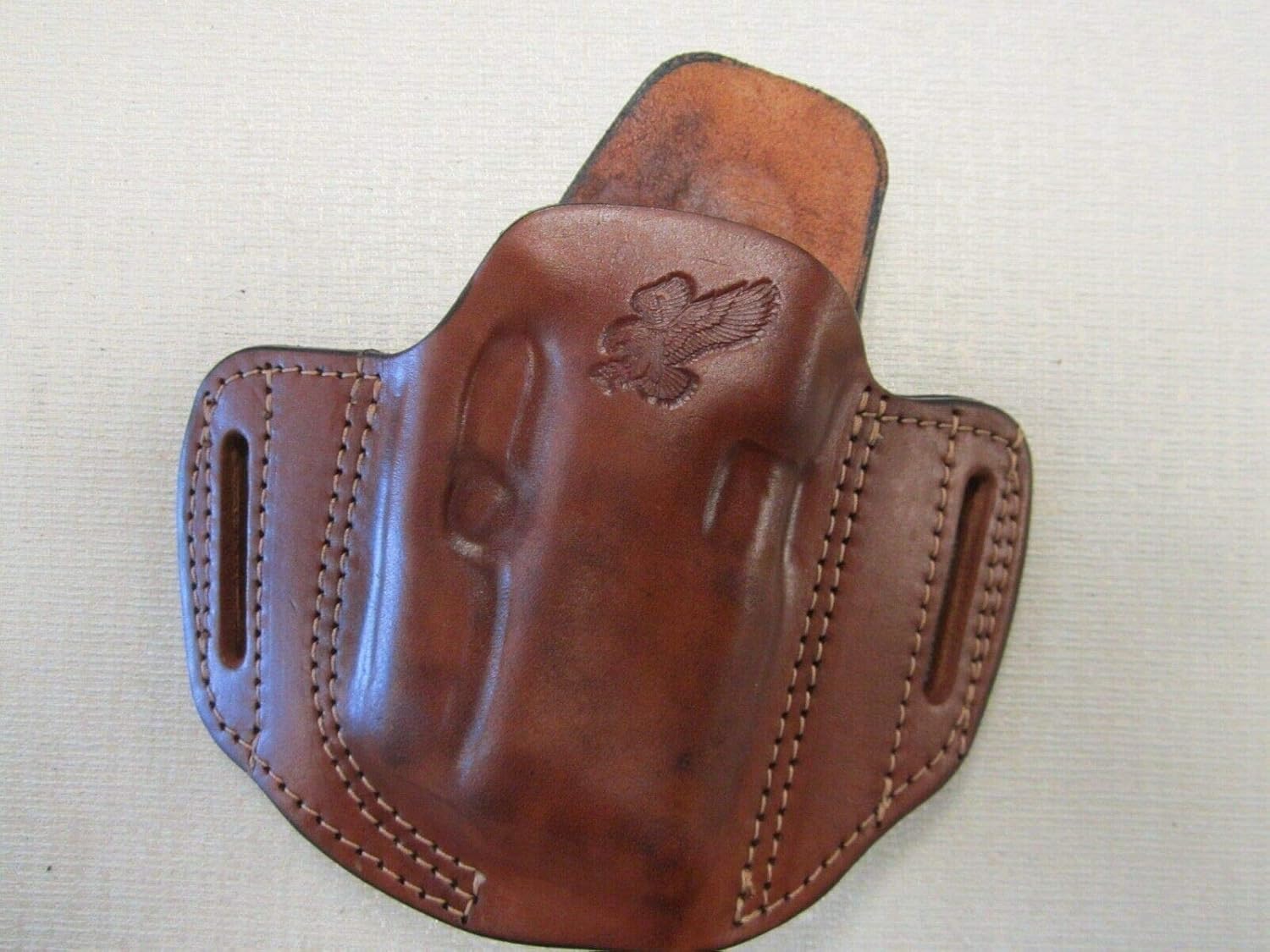 Fits SIG P365, with Lima Laser Brown Leather Pancake OWB Holster Right Hand