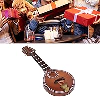 Vista 7 de Modelo de mandolina de madera en miniatura, mini mandolina de madera, accesorios para casa de muñecas, instrumentos musicales, pequeños adornos