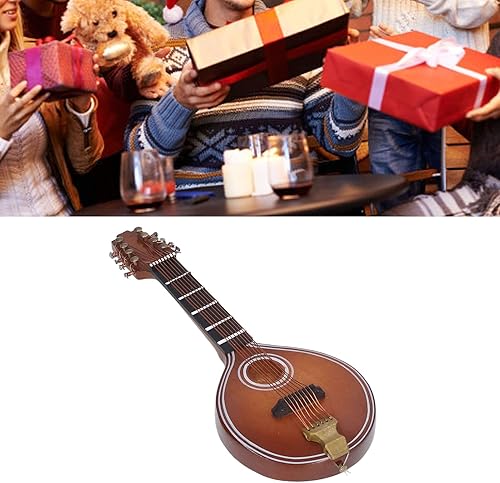 Miniatura 7 de Niiyen Modelo de mandolina de madera en miniatura, mini mandolina de madera, accesorios para casa de muñecas, instrumentos musicales, pequeños
