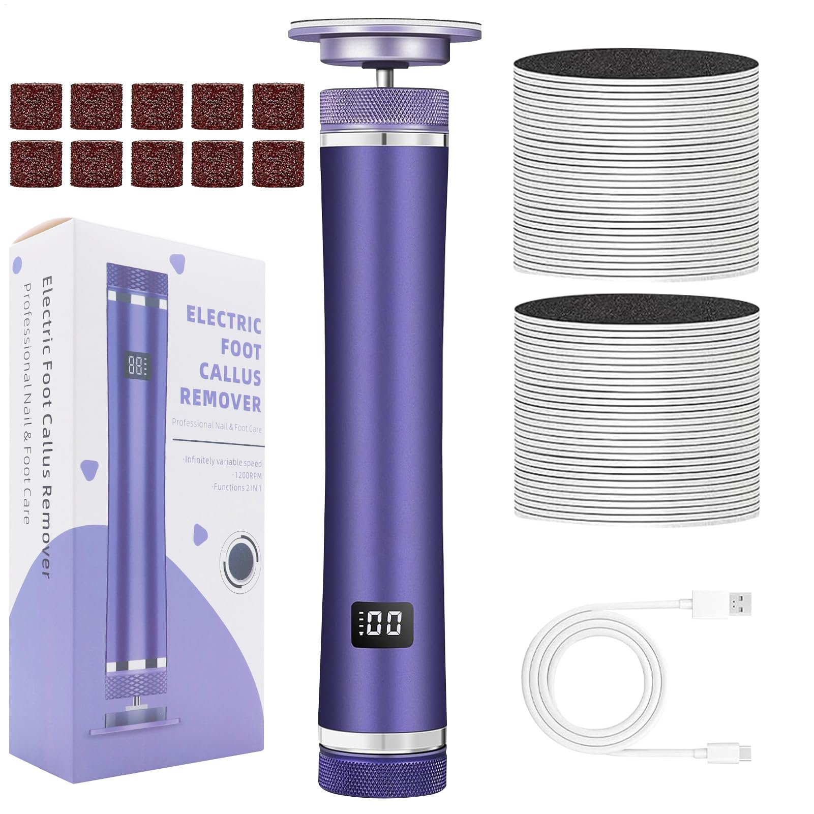 Herramienta de alisado de 5 V, discos de lijado de grano múltiple, limpiador de pantalla digital, reparación de talón áspero, mantenimiento de suela agrietada, higiene atlética, equipo de belleza