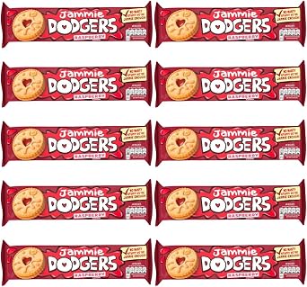 Biscuits & Crackers Bundle Pack with Jammie Dodgers Raspberry Biscuits 140g - 10 Pack | Shortcake Biscuits with a Raspberry Flavour Apple Jam, Suitable For Vegetarians.