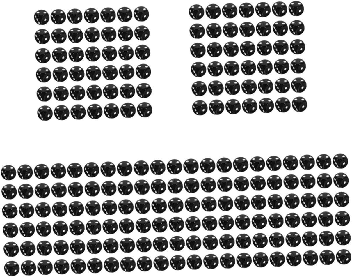 BESPORTBLE 5sets 50pcs Acrylic Sided Dice for Tabletop Games Party Accessories Standard Game Dices 50pcs*5