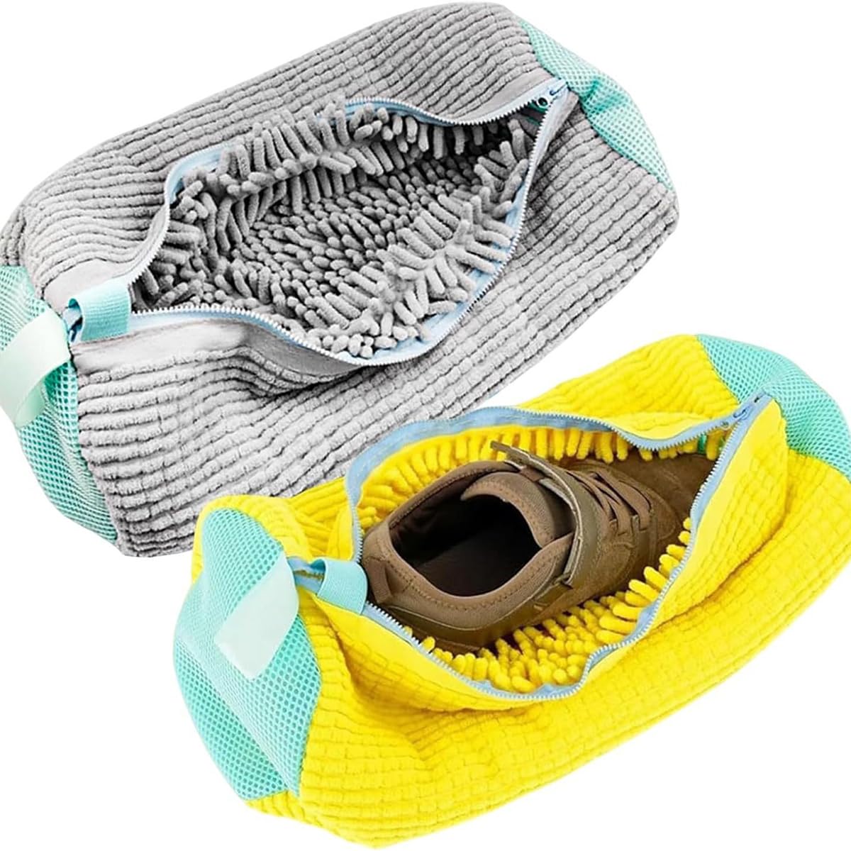 2 Pack Shoe Washing Machine Bag Yellow & Grey for Trainers Sneakers