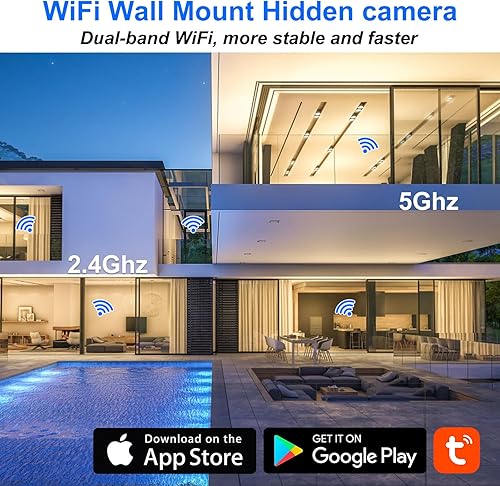 Miniatura 6 de Cámara oculta detector de humo HD 1080P inalámbrica WiFi Cam Video Mini Cam con visión nocturna y detección de movimiento y grabación en bucle,