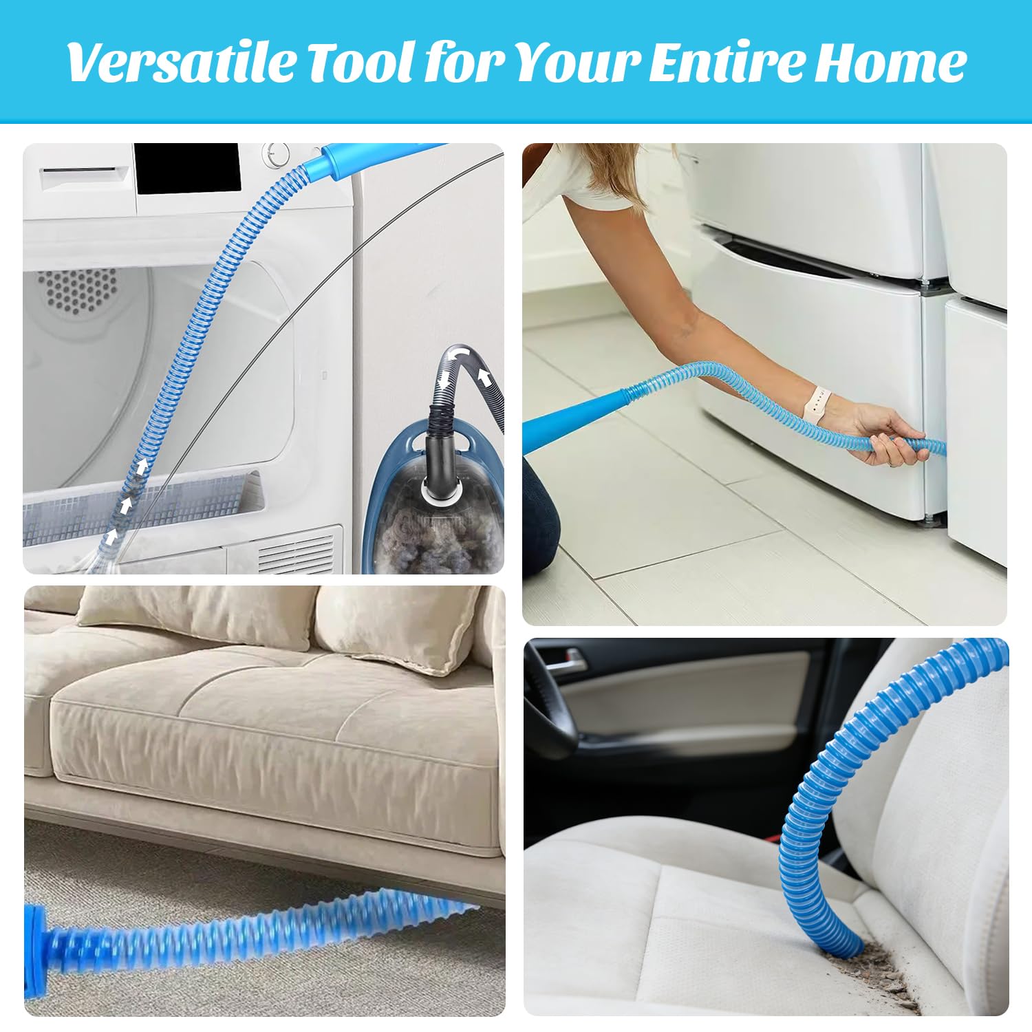 Yctze Tubo Di Prolunga Per Pulizia 114 Cm – Universale Per Aspirapolvere, Lavatrice, Asciugatrice