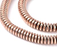 Vista 16 de Craftdady 5 hebras de cuentas de hematita sintética de disco Heishi negro de 0.236 pulgadas (0.236 in), cuentas metálicas planas y redondas