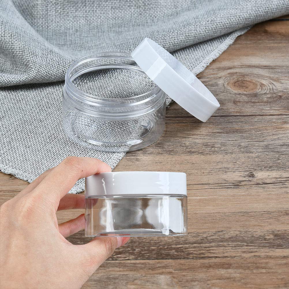 BUYGOO Contenitori Cosmetico 100ml/80g Vaso 12PZ, Vasetti Barattolo Plastica Bottiglie di Stoccaggio per Cosmetici Miele Tè