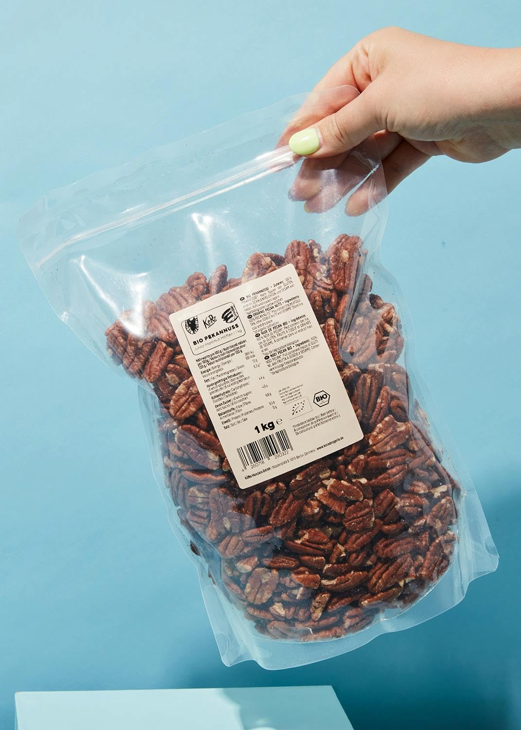 KoRo - Bio Pekanusskerne 1 kg - Top Bio-Qualität - Ideal zum Backen und Kochen - Ganze Kerne