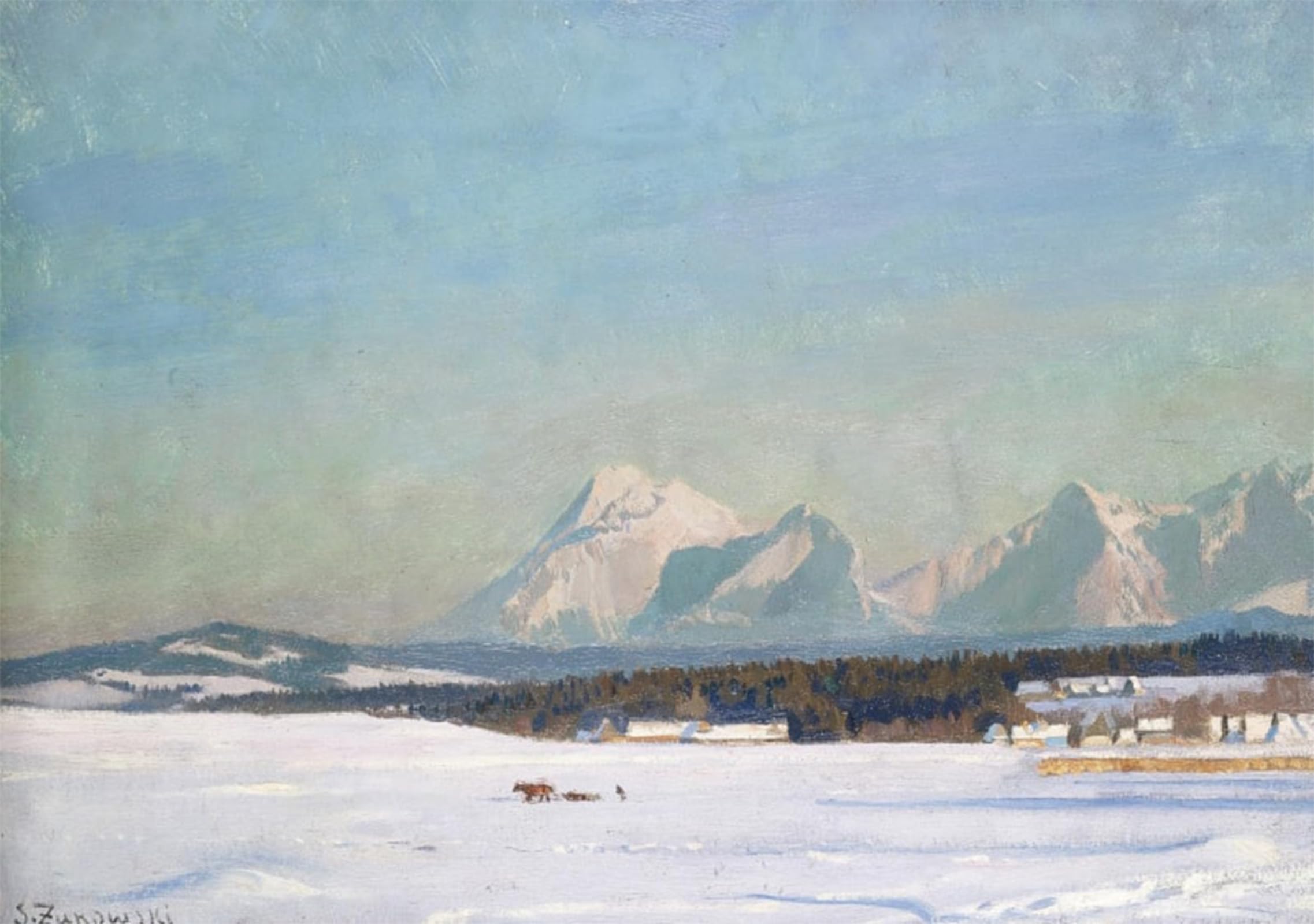SERENDIPITP Vintage Picture Print on Canvas Wall Art Poster Winter Landscape Stanislav Zhukovsky Artwork Print Poster for Wall Decor 60x90cm