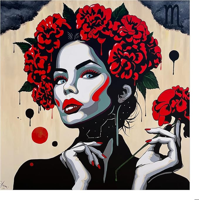 Artwork By Arionna Scorpio Zodiac Art Print, Astrology Pop Art Wall Décor, Home Decor, Aesthetic Room Decor, Wall Posters, Horoscope Gifts For Women, 12x12 Inches, Unframed