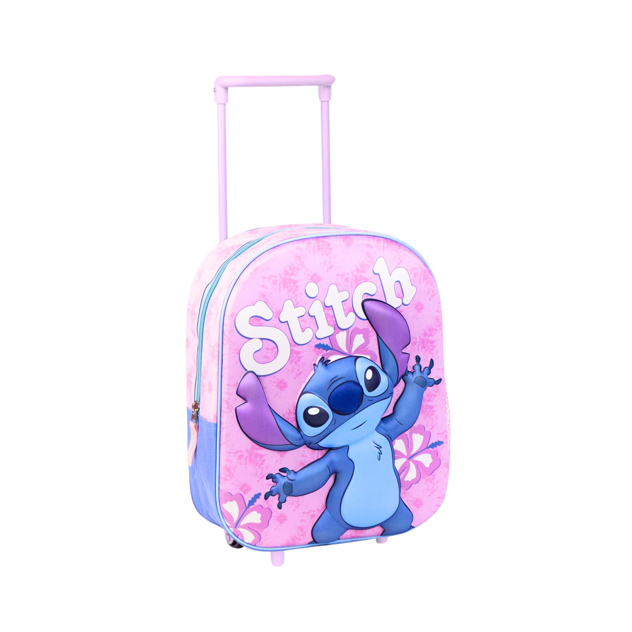 Disney Stitch Mochila con Ruedas, Diseño Tropical Stitch Mochila Escolar, Mochila Carrito Guarderia, Mochila de Viaje Infantil, Regalo para Niñas