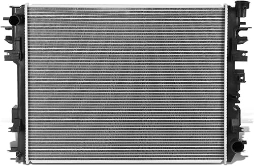DNA Motoring CU13129 Refrigeración del motor del radiador de aluminio de 1 fila compatible con modelos 09-18 Ram 1500/2500/3500 AT, 55056858AC