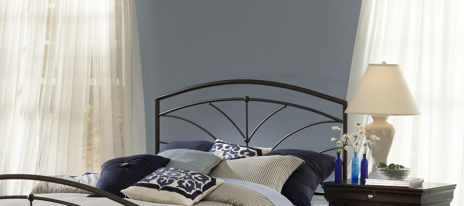 Hillsdale Furniture Thompson Headboard with Rails, Full/Queen, Bronze Metal