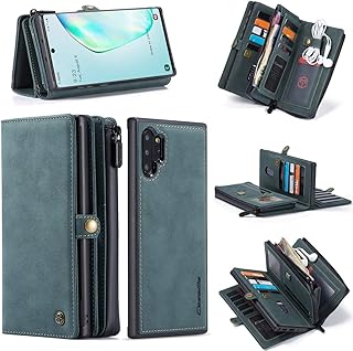 liyuzhu for Samsung note10 + Porte-Monnaie en Cuir Amovible magnétique Fermeture à glissière Holster Carte Machines à sous Multiple Portefeuille de téléphonie Mobile for Samsung Note10Plus