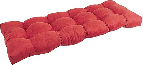 Miniatura 4 de Blazing Needles Cojín de banco copetudo de microgamuza, 60" x 19", chocolate